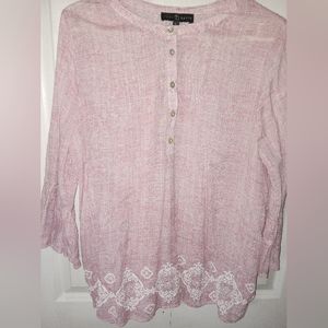 Fred David Pink Blouse Size Large